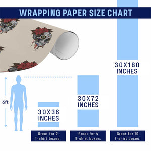 Sugar Skull Calavera Holiday Spirit Mistletoe Wrapping Paper Roll TS14 Print Your Wear