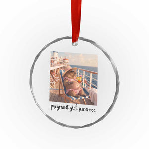 Summer Capybara Pregnancy Crystal Glass Ornament Baby Announcement Gift