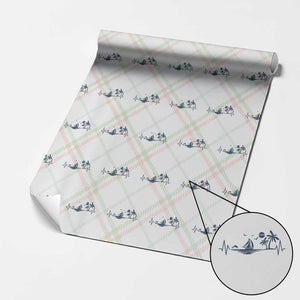 Summer Vacation Heartbeat Pulse Sunset Silhouette Wrapping Paper Roll Tropical Island Lover TS12 Christmas Plaid Print Your Wear