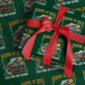 Summer VBS 2025 Wrapping Paper Roll Marvel at Jesus Live for His Glory Christian Bible Camp TS02 Green Print Your Wear