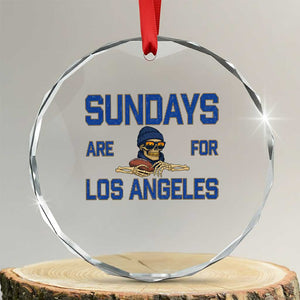 Sundays Are For Los Angeles Crystal Glass Ornament Skeleton Game Day Sports Fan