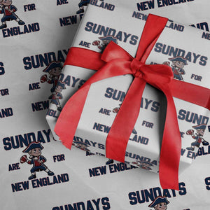 Sundays Are For NE Wrapping Paper Roll Game Day Sports Fan Gift TS12 White Print Your Wear