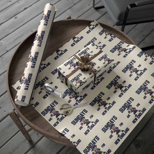 Sundays Are For NE Wrapping Paper Roll Game Day Sports Fan Gift TS12 Beige Print Your Wear