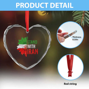 Sunflower Iran Flag Heart Crystal Glass Ornament Persian Freedom I Stand With Iran TS10 Print Your Wear