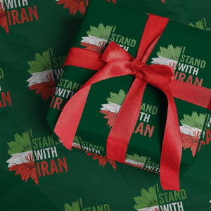 Sunflower Iran Flag Wrapping Paper Roll Persian Freedom I Stand With Iran TS10 Green Print Your Wear
