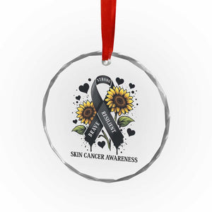 Sunflower Skin Cancer Awareness Crystal Glass Ornament Brave Strong Resilient TS12 Print Your Wear