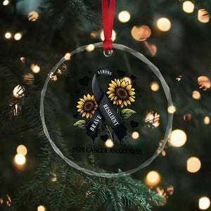 Sunflower Skin Cancer Awareness Crystal Glass Ornament Brave Strong Resilient TS12 Print Your Wear