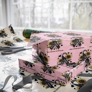 Sunflower Skin Cancer Awareness Wrapping Paper Roll Brave Strong Resilient TS12 Light Pink Print Your Wear