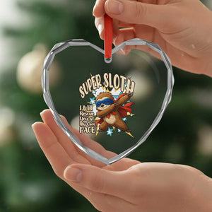 Super Sloth I Will Rescue You Heart Crystal Glass Ornament Funny Sloth Lover Gift TS12 Print Your Wear