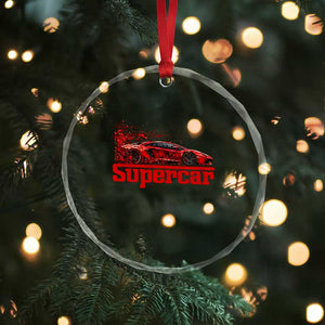 Supercar Exotic Italian Sports Car Graphic Crystal Glass Ornament