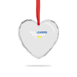 Support Ukraine Heart Crystal Glass Ornament Real Leaders Dont Need Suits TS10 Print Your Wear