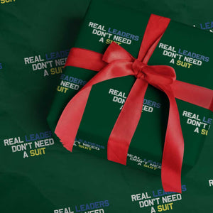 Support Ukraine Wrapping Paper Roll Real Leaders Dont Need Suits TS10 Green Print Your Wear