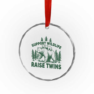Support Wildlife Raise Twins Crystal Glass Ornament Twin Parent Mom Dad Bear Family TS10 Print Your Wear