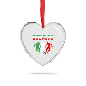 Supporting Iran Soccer Fan Heart Crystal Glass Ornament Proud Persian Heritage Gift