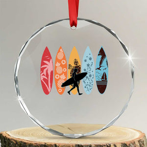 Surfboarder Crystal Glass Ornament Hawaii Wave Surfing Surfboard Lover Beach Surfer TS10 Transparent Glass 3'' Circle Print Your Wear