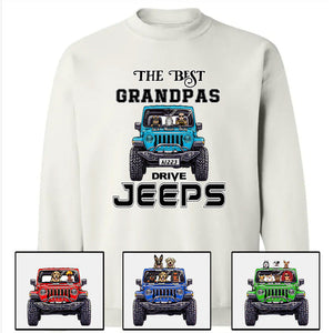 Custom Jeep Shirts, The Best Grandmas Grandpas Drive Jeeps, Jeep Dog Jeep Cat Apparel CTM00 Custom - Printyourwear