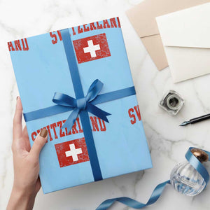 Switzerland Fan Wrapping Paper Roll Vintage Retro Swiss Cross Flag