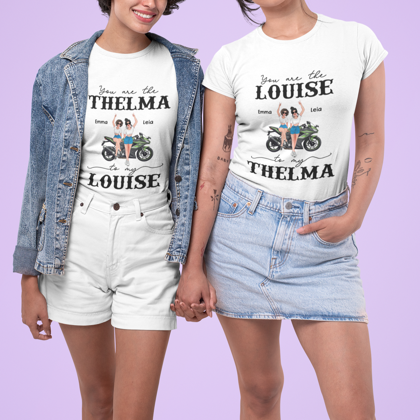 Custom Personalized Motorcycle Girls Shirt You Are The Thelma To My Louise Biker Girl CTM02 Custom - Printyourwear