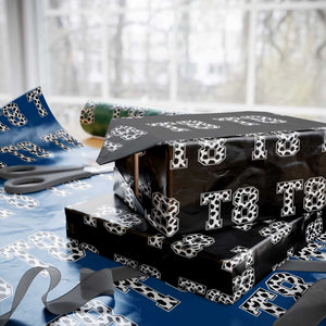T8 Jersey Number Wrapping Paper Roll Y2k Leopard Number Concert Inspired Outfit Varsity Sports TS10 Black Print Your Wear