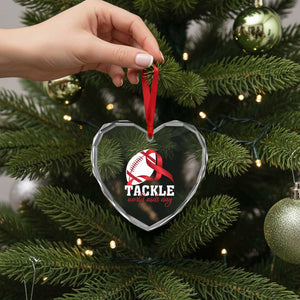 Tackle World AIDS Day Heart Crystal Glass Ornament Red Ribbon Football Awareness Gift TS12 Print Your Wear