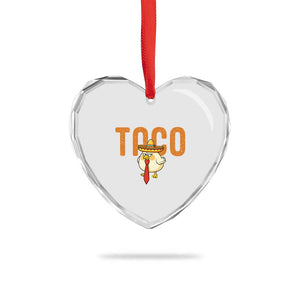 TACO Chicken in Sombrero Heart Crystal Glass Ornament Funny Mexican Food TS02 Print Your Wear