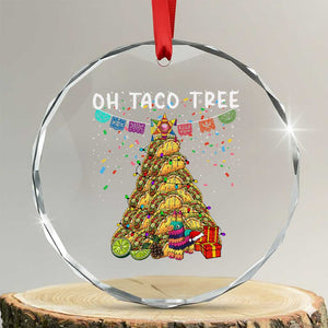 Taco Christmas Tree Crystal Glass Ornament Funny Xmas Foodie Mexican TS14 Transparent Glass 3'' Circle Print Your Wear