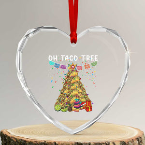 Taco Christmas Tree Heart Crystal Glass Ornament Funny Xmas Foodie Mexican TS14 Transparent Glass 3'' Heart Print Your Wear