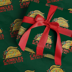 Taco Trump Mexican Christmas Wrapping Paper Roll Cankles McTaco Tits TS14 Green Print Your Wear
