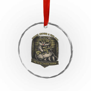 Tactical Trash Panda Crystal Glass Ornament Funny Raccoon Military Graphic Patriotic Veteran TS10 Print Your Wear