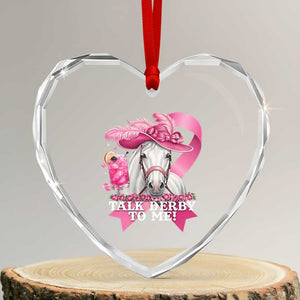 Talk Derby To Me Heart Crystal Glass Ornament Funny Horse Racing Oaks Derby Day Pink Ribbon TS11 Transparent Glass 3'' Heart Print Your Wear