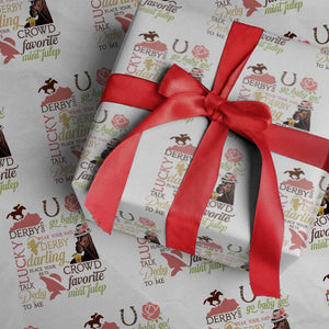 Talk Derby To Me Wrapping Paper Roll Horse Riders Ky Racing Day TS02 White Print Your Wear