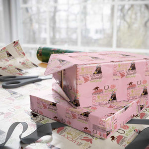 Talk Derby To Me Wrapping Paper Roll Horse Riders Ky Racing Day TS02 Light Pink Print Your Wear