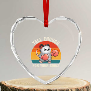 Tall Enough For Your Shins Heart Crystal Glass Ornament Funny Possum Meme TS14 Transparent Glass 3'' Heart Print Your Wear