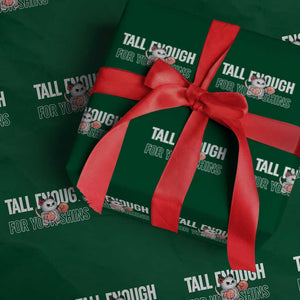 Tall Enough For Your Shins Wrapping Paper Roll Funny Possum Boxing Meme TS14 Green Print Your Wear