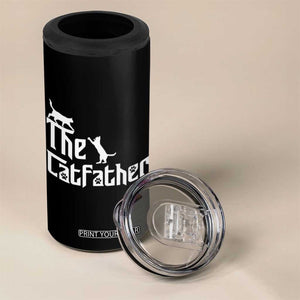 Funny Cat Dad 4 in 1 Can Cooler Tumbler The Catfather TB02 Print Your Wear