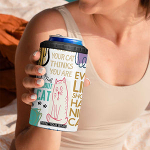 Cute Cat Graphic 4 in 1 Can Cooler Tumbler Funny Cat Lover Sayings TB02 Print Your Wear