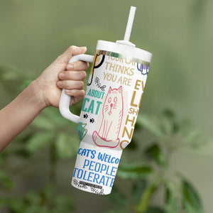 Cute Cat Graphic Tumbler With Handle Funny Cat Lover Sayings TB02 Print Your Wear