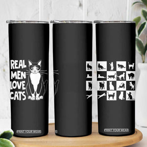 Funny Cat Dad Skinny Tumbler Real Men Love Cats Retro Vintage TB02 Print Your Wear