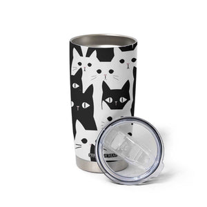 Funny Black Cat Tumbler Cup It's Fine I'm Fine Everything Is Fine Burnt Cat Meme TB02 Print Your Wear