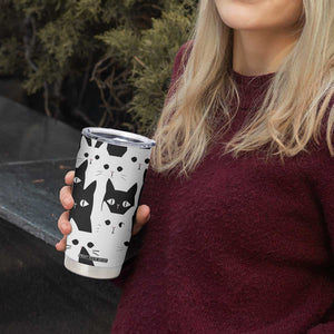 Funny Black Cat Tumbler Cup It's Fine I'm Fine Everything Is Fine Burnt Cat Meme TB02 Print Your Wear