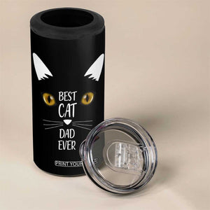 Funny Cat Dad 4 in 1 Can Cooler Tumbler Best Cat Dad Ever Nutrition Fact TB02 Print Your Wear