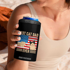 Funny Cat Dad 4 in 1 Can Cooler Tumbler Best Cat Dad Ever Definition American Flag Fist Bump TB02 Print Your Wear