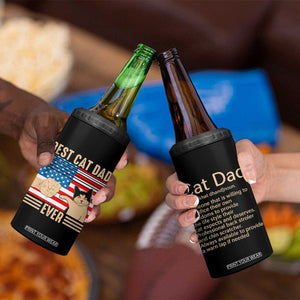 Funny Cat Dad 4 in 1 Can Cooler Tumbler Best Cat Dad Ever Definition American Flag Fist Bump TB02 Print Your Wear