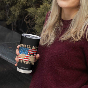 Funny Cat Dad Tumbler Cup Best Cat Dad Ever Definition American Flag Fist Bump TB02 Print Your Wear