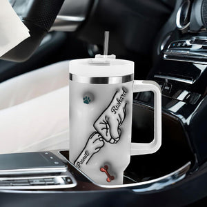 Personalized Dog Dad 3D Inflated Effect Printed Tumbler With Handle Custom Dogs Name Best Dog Dad Ever Fist Bump TB02 Print Your Wear