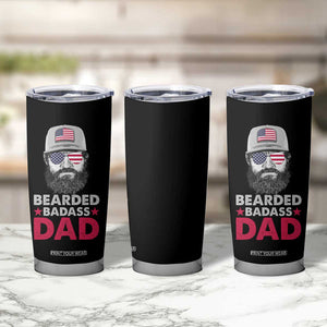 Bearded Dad Tumbler Cup Cool Patriotic American Papa US Flag Vintage TB02 Print Your Wear