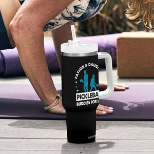 Pickleball Dad Tumbler With Handle Father And Daughter Pickleball Buddies For Life TB02 Print Your Wear