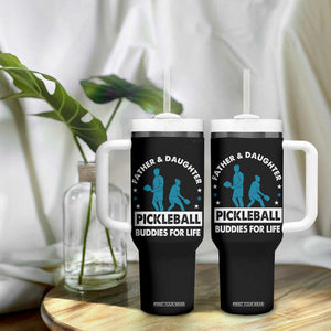 Pickleball Dad Tumbler With Handle Father And Daughter Pickleball Buddies For Life TB02 Print Your Wear