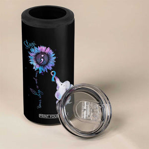 Suicide Prevention Awareness 4 in 1 Can Cooler Tumbler Teal Purple Elephant Sunflower Stay Your Story Is Not Over TB02 Print Your Wear