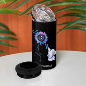 Suicide Prevention Awareness 4 in 1 Can Cooler Tumbler Teal Purple Elephant Sunflower Stay Your Story Is Not Over TB02 Print Your Wear